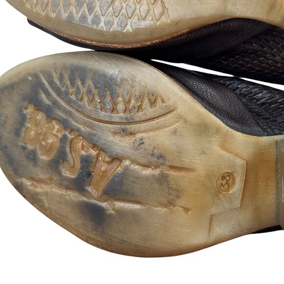 A.S.98 Parley Cutout Heels Sandals Women SZ 8 Brown Leather Modern Lagenlook Art - Picture 9 of 13